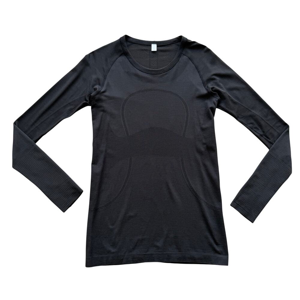 Lululemon‎ Swiftly Tech Long Sleeve Crew Black 8 Women's Running Shirt Top